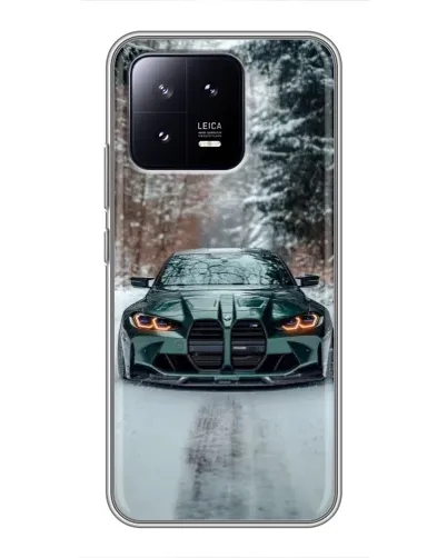 Чохол для Xiaomi 13 з картинкою «BMW у зимовому лісі»