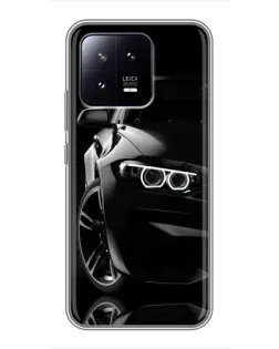 Чохол для Xiaomi 13 з картинкою «Чорна BMW — профіль»