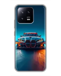 Чохол для Xiaomi 13 з картинкою «BMW — вогні неону»