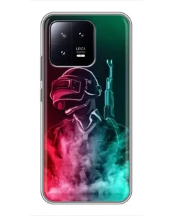 Чохол для Xiaomi 13 з картинкою «PUBG — вогняний воїн»
