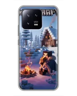 Чохол для Xiaomi 13 з картинкою «Зимовий Minecraft»