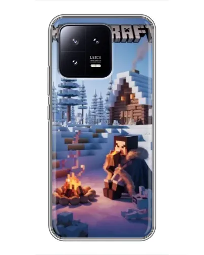 Чохол для Xiaomi 13 з картинкою «Зимовий Minecraft»