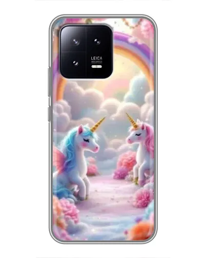 Чохол для Xiaomi 13 з картинкою «Веселка і єдинороги»