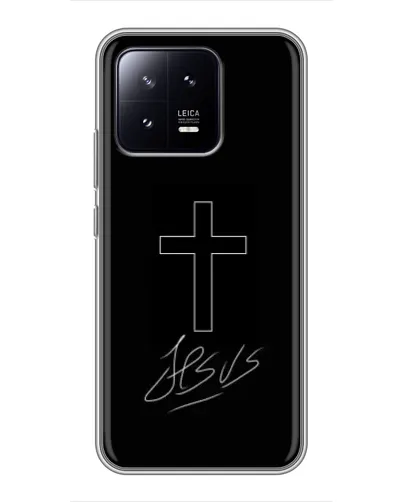 Чехол для Xiaomi 13 с картинкой «Графический крест Jesus» Чехол для Xiaomi 13 с картинкой «Графический крест Jesus»