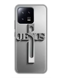 Чехол для Xiaomi 13 с картинкой «Металлический крест Jesus»