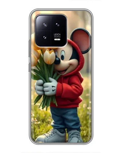 Чохол для Xiaomi 13 з картинкою «Міккі з тюльпанами»