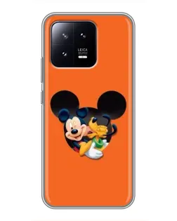 Чехол для Xiaomi 13 с картинкой «Сердце Микки Минни»