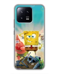 Чохол для Xiaomi 13 з картинкою «Спанч Боб переможець»