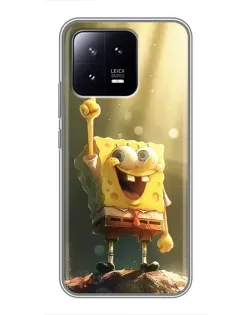 Чохол для Xiaomi 13 з картинкою «Сяючий Спанч Боб»