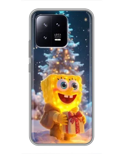 Чохол для Xiaomi 13 з картинкою «Різдвяний Спанч Боб»