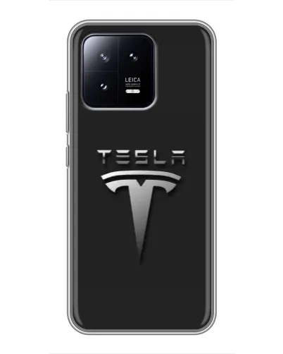 Чохол для Xiaomi 13 з картинкою «Сталевий логотип Tesla»