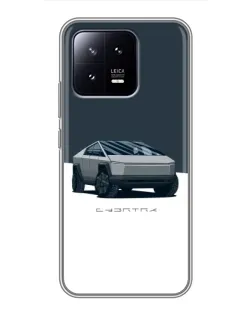 Чохол для Xiaomi 13 з картинкою «Сріблястий Cybertruck Tesla»