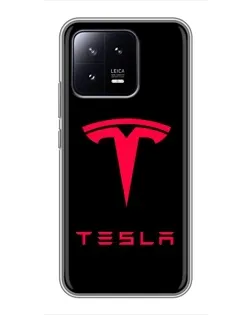 Чохол для Xiaomi 13 з картинкою «Tesla Red Logo»