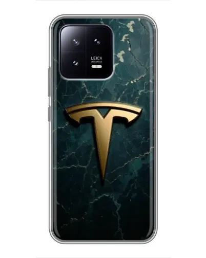 Чохол для Xiaomi 13 з картинкою «Мармурова Tesla Gold»