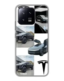 Чохол для Xiaomi 13 з картинкою «Колаж Cybertruck Tesla»