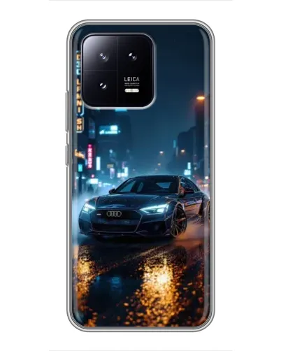 Чохол для Xiaomi 13 з картинкою «Нічне місто та Audi»