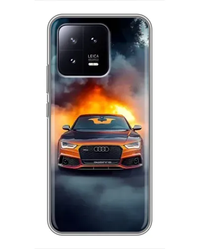 Чохол для Xiaomi 13 з картинкою «Audi у вогняному диму»