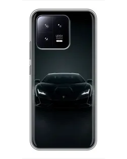 Чохол для Xiaomi 13 з картинкою «Чорний Lamborghini Aventador»