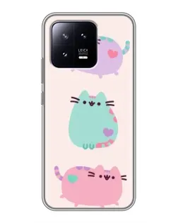 Чохол для Xiaomi 13 з картинкою «Pusheen тріо»