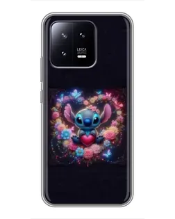 Чохол для Xiaomi 13 з картинкою «Stitch у квітах»
