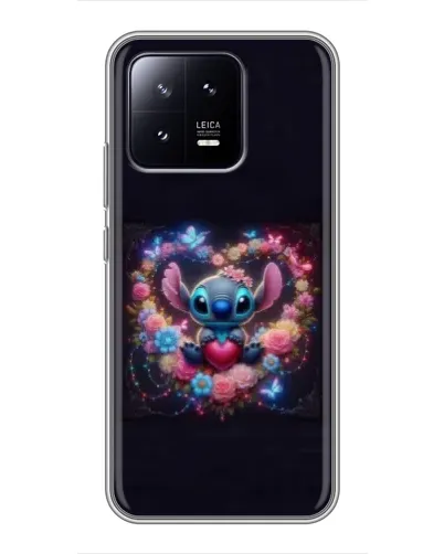 Чохол для Xiaomi 13 з картинкою «Stitch у квітах»