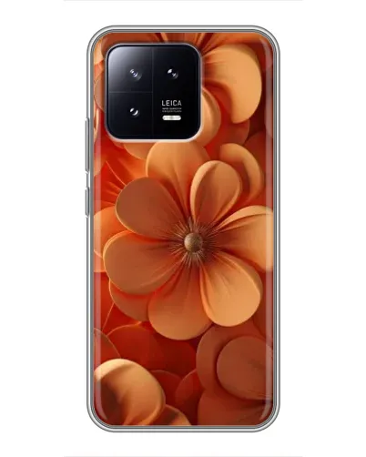 Чохол для Xiaomi 13 з картинкою «Помаранчева макро квітка»