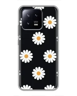 Чохол для Xiaomi 13 з картинкою «Ромашки на чорному»