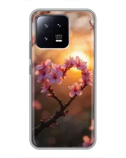 Чохол для Xiaomi 13 з картинкою «Рожевий цвіт сердечко на тлі заходу» Чохол для Xiaomi 13 з картинкою «Рожевий цвіт сердечко на тлі заходу»