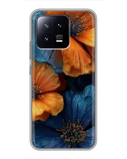 Чохол для Xiaomi 13 з картинкою «Яскрава синьо-помаранчева флора» Чохол для Xiaomi 13 з картинкою «Яскрава синьо-помаранчева флора»