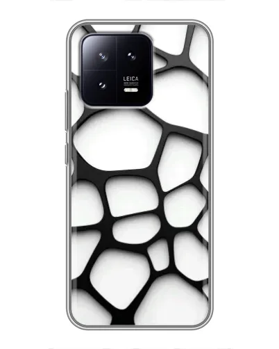 Чохол для Xiaomi 13 з картинкою «Біла об'ємна сітка»