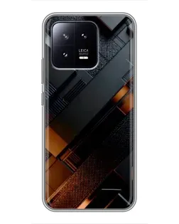 Чохол для Xiaomi 13 з картинкою «Чорні геометричні блоки»
