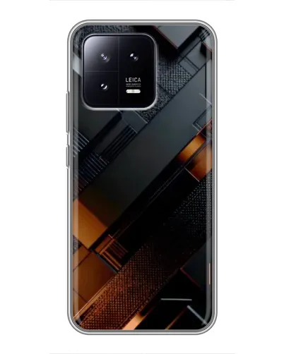 Чохол для Xiaomi 13 з картинкою «Чорні геометричні блоки»