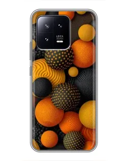 Чохол для Xiaomi 13 з картинкою «Об'ємні помаранчеві сфери»