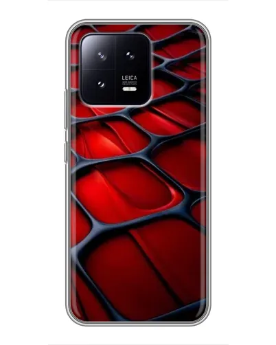 Чохол для Xiaomi 13 з картинкою «Червона глянцева сітка»