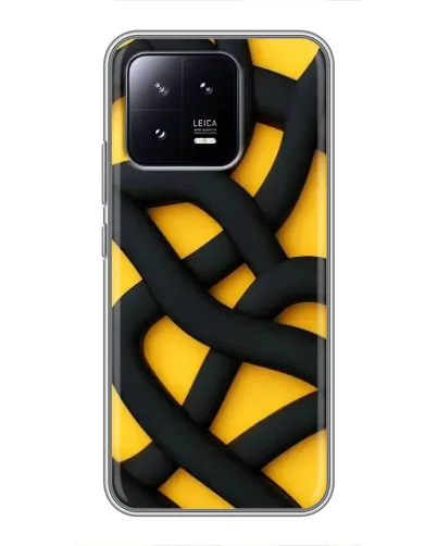 Чохол для Xiaomi 13 з картинкою «Чорне жовте переплетення»