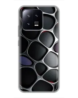 Чохол для Xiaomi 13 з картинкою «Об'ємна темна решітка»