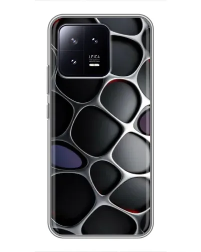 Чохол для Xiaomi 13 з картинкою «Об'ємна темна решітка»