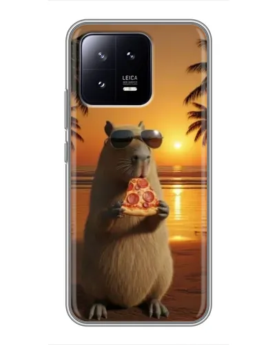 Чохол для Xiaomi 13 з картинкою «Капібара з піцою»