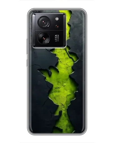 Чехол для Xiaomi 13T с картинкой «Салатовый разлом скалы»