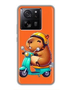Чохол для Xiaomi 13T з картинкою «Капібара на скутері» Чохол для Xiaomi 13T з картинкою «Капібара на скутері»