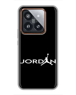 Чехол для Xiaomi 14 Pro с картинкой «Jordan White Logo»