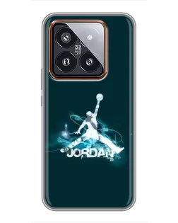 Чехол для Xiaomi 14 Pro с картинкой «Jordan Blue Fire»