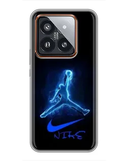 Чехол для Xiaomi 14 Pro с картинкой «Jordan Neon Blue»