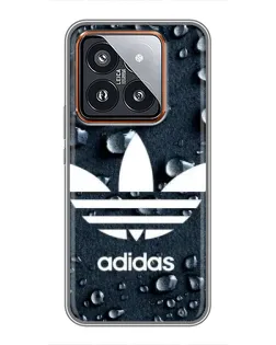 Чехол для Xiaomi 14 Pro с картинкой «Adidas Trefoil Blue»