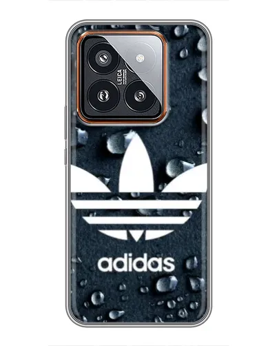 Чехол для Xiaomi 14 Pro с картинкой «Adidas Trefoil Blue»