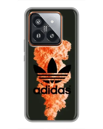 Чехол для Xiaomi 14 Pro с картинкой «Оранжевый дым Adidas»