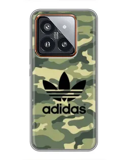 Чехол для Xiaomi 14 Pro с картинкой «Милитари стиль Adidas»