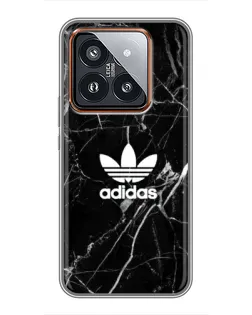 Чехол для Xiaomi 14 Pro с картинкой «Белый мрамор Adidas»