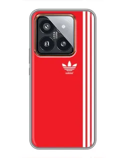 Чехол для Xiaomi 14 Pro с картинкой «Красный минимализм Adidas»