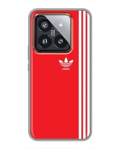 Чехол для Xiaomi 14 Pro с картинкой «Красный минимализм Adidas»